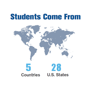Students Come from 5 Countries and 28 states